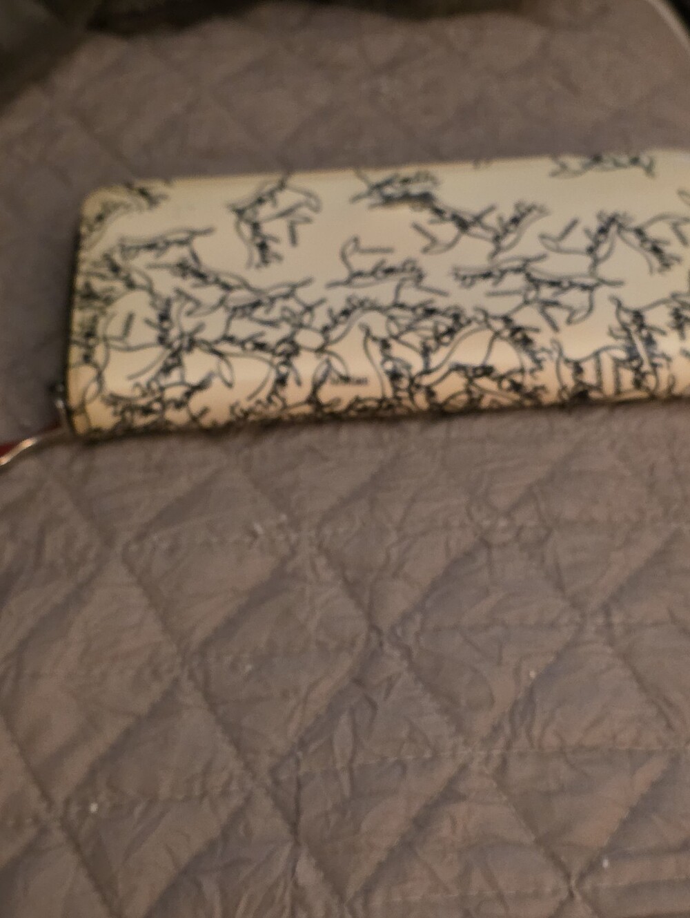 Christian Louboutin Cream Wallet with Black Script/ EUC - Picture 2 of 12